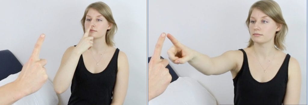 the neurological examination: Finger nose test